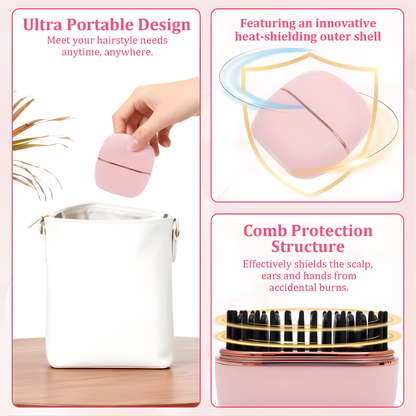 Wireless Negative Ion Straight Hair Comb Mini Portable Longlasting Fluffy Home Straight Hair Comb Hair Styling Hair Straightener