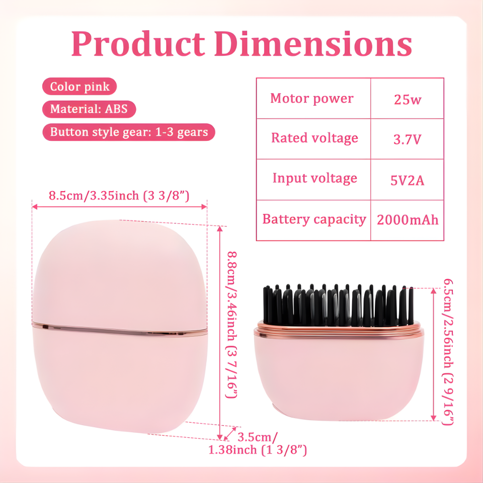 Wireless Negative Ion Straight Hair Comb Mini Portable Longlasting Fluffy Home Straight Hair Comb Hair Styling Hair Straightener