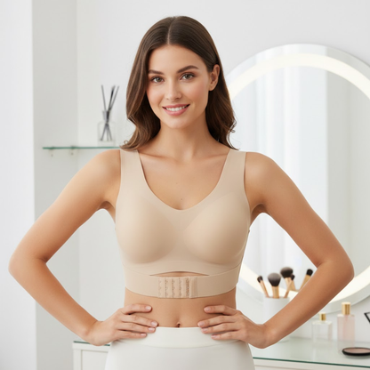 Wireless Posture Correction Push Up Bra for Women, Seamless Cross Back Support Bra Comfortable Everyday Lingerie