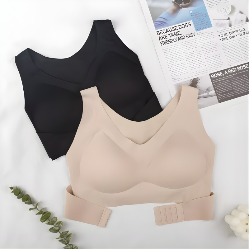 Wireless Posture Correction Push Up Bra for Women, Seamless Cross Back Support Bra Comfortable Everyday Lingerie