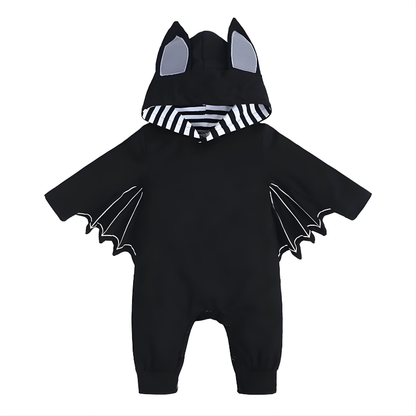 With Bat Design Baby Halloween Costume Skull Head Cosplay Baby FallOutfit Cute & Cool Autumn Style Infant Romper Baby Photoshoot