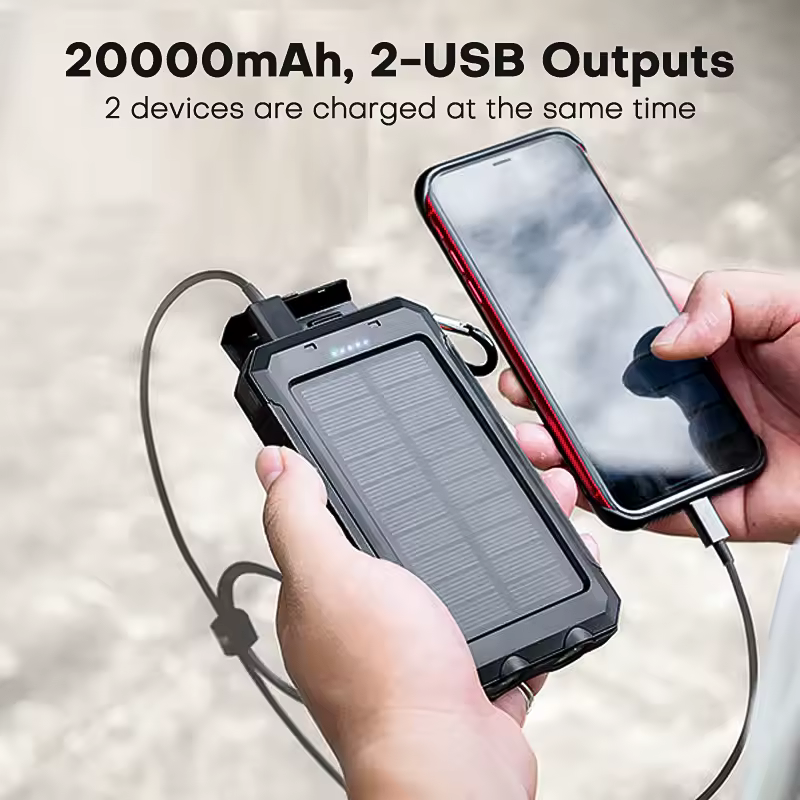 XIAOMI Solar Power Bank Wireless 200000mAh Large Capacity Fast Charging External Battery Outdoor Survival Emergency Equipment