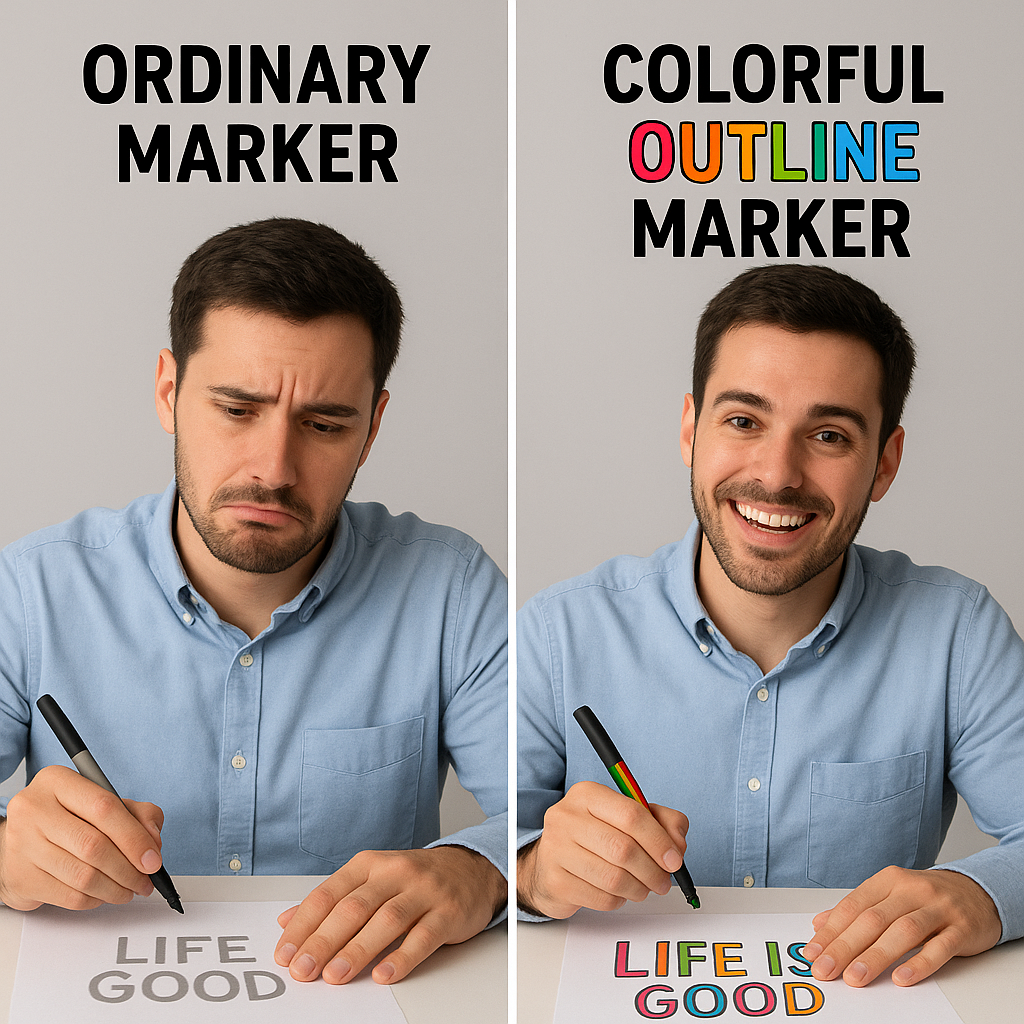 8/12/24/36/48 colors Double-line Outline pen contour pen Dream flash pen Metal color marker DIY handbook fluorescent marker