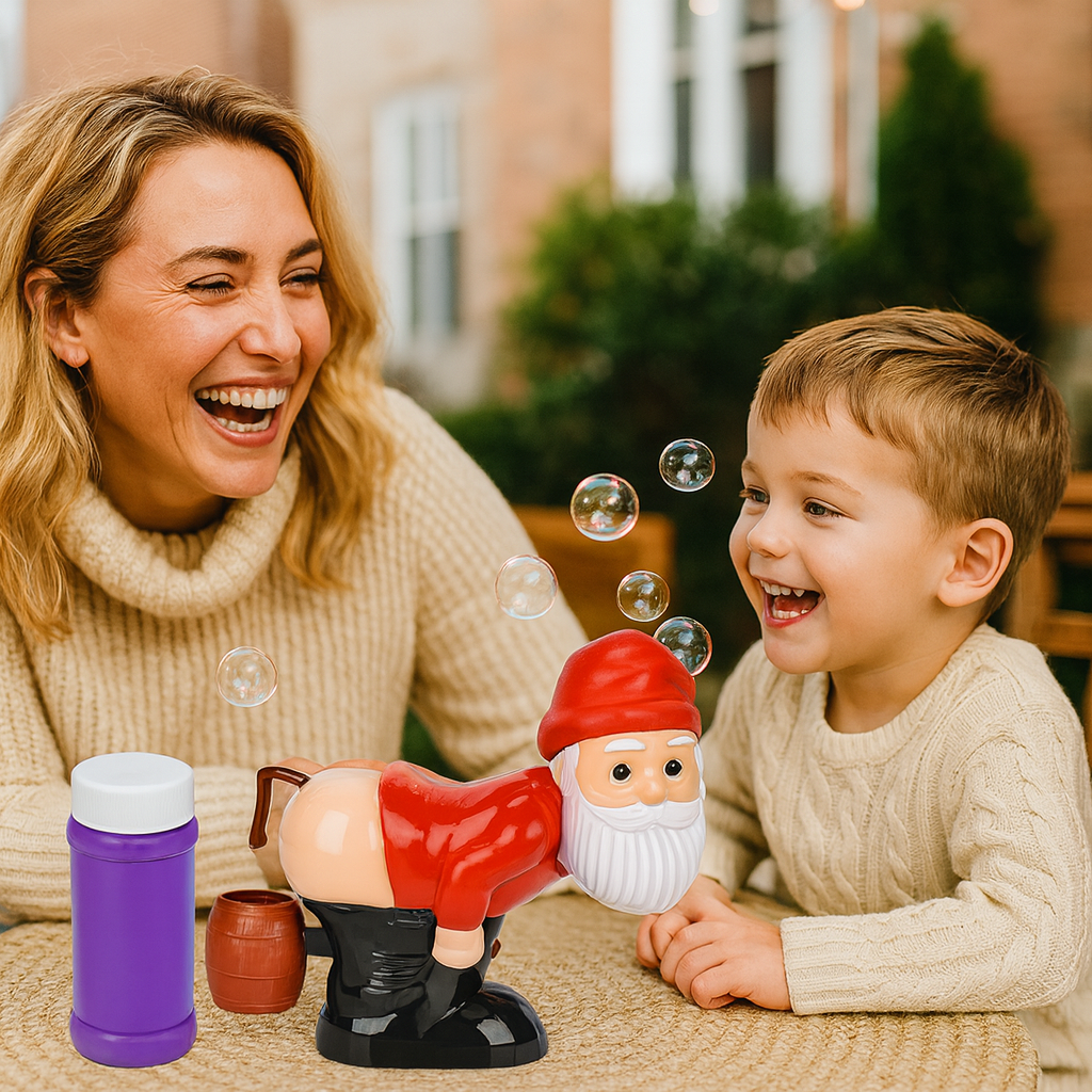 Christmas Santa Claus Bubble Machine with Music & Light Farting Soap Bubble Toy Electric Santa Butt Bubble Blower Xmas Kids Gift