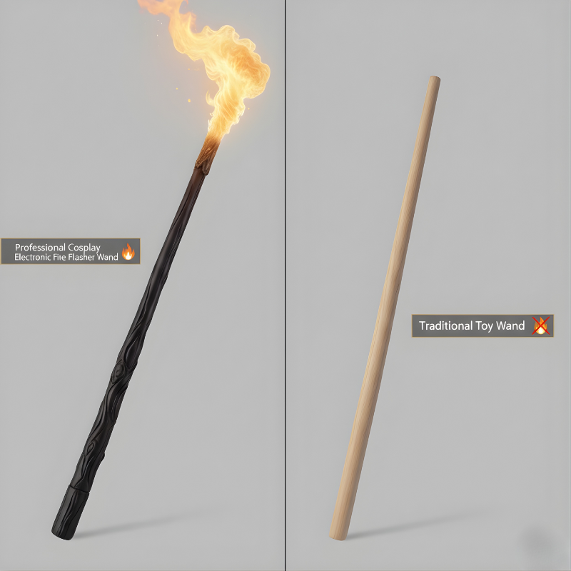 Professional Cosplay Electronic Fire Flasher Magic Wands Magic Trick Flame Lighter Device Props Magicians Accessories Magia Game