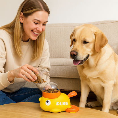 Cartoon Little Yellow Duck Shape Interactive Dog Toys Anti-Slip Design Pets Intelligence Exercise Feeder Food Dispenser Supplies