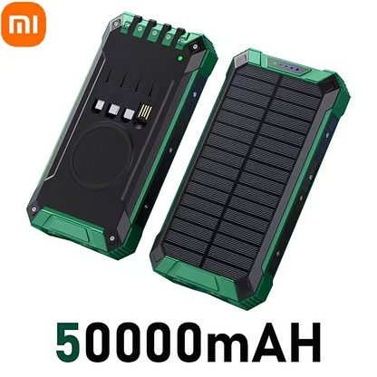 Solar Power Bank Wireless 200000mAh Large Capacity Fast Charging External Battery Outdoor Survival Emergency Equipment