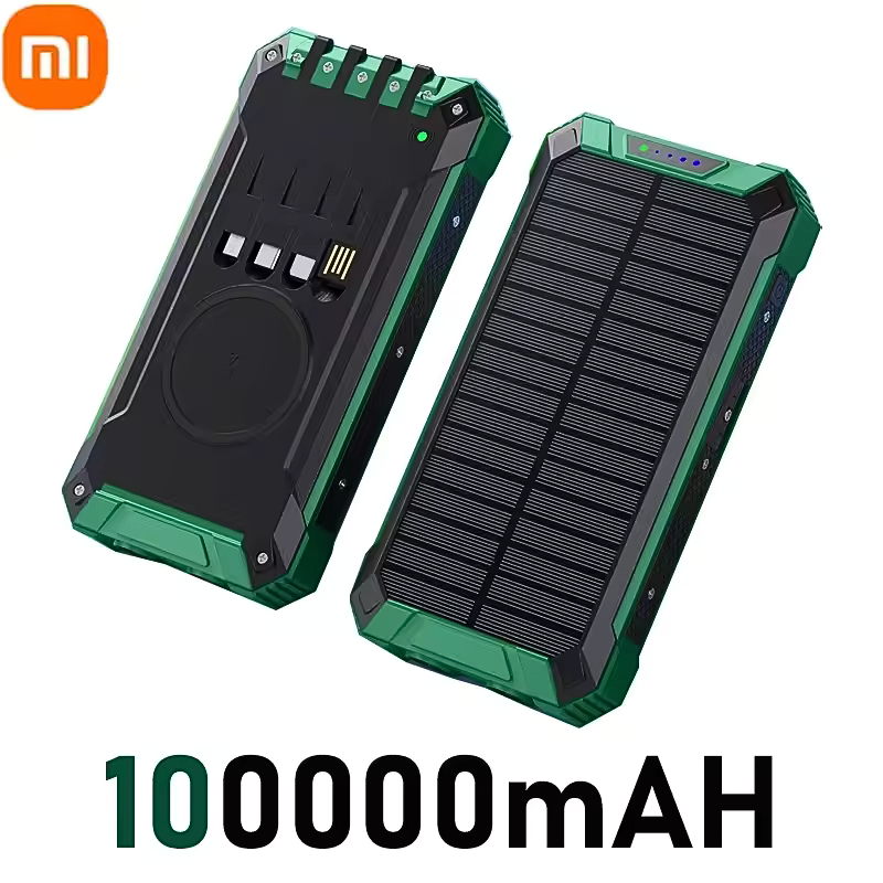 Solar Power Bank Wireless 200000mAh Large Capacity Fast Charging External Battery Outdoor Survival Emergency Equipment