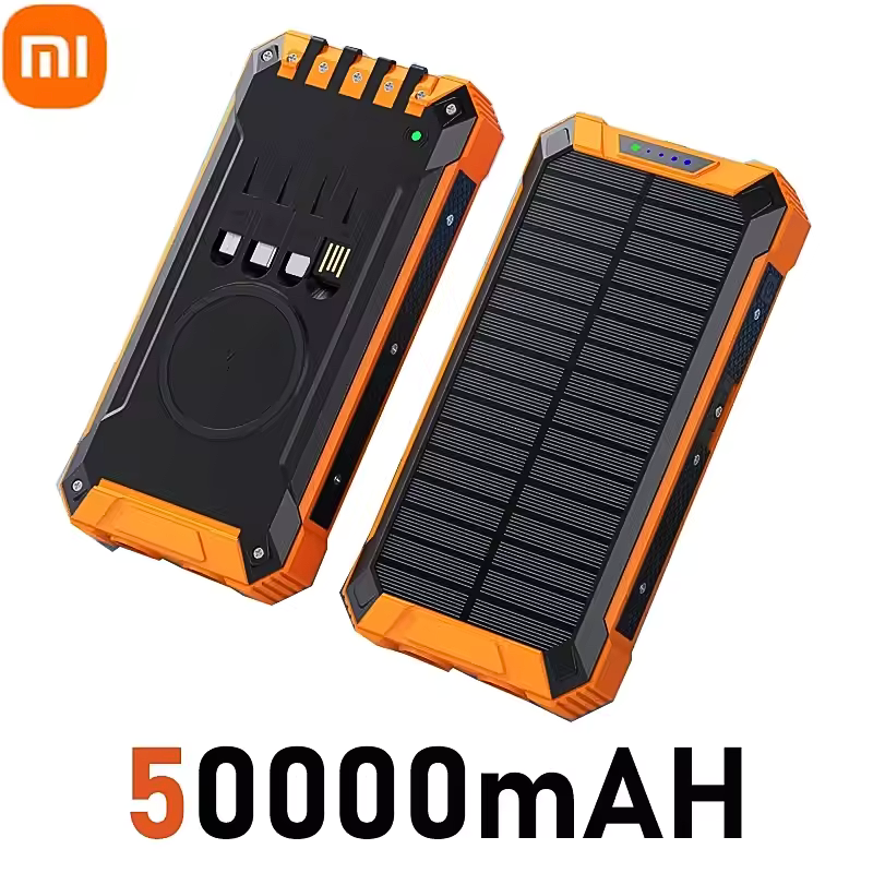 Solar Power Bank Wireless 200000mAh Large Capacity Fast Charging External Battery Outdoor Survival Emergency Equipment