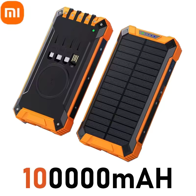 Solar Power Bank Wireless 200000mAh Large Capacity Fast Charging External Battery Outdoor Survival Emergency Equipment