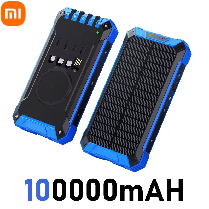 Solar Power Bank Wireless 200000mAh Large Capacity Fast Charging External Battery Outdoor Survival Emergency Equipment